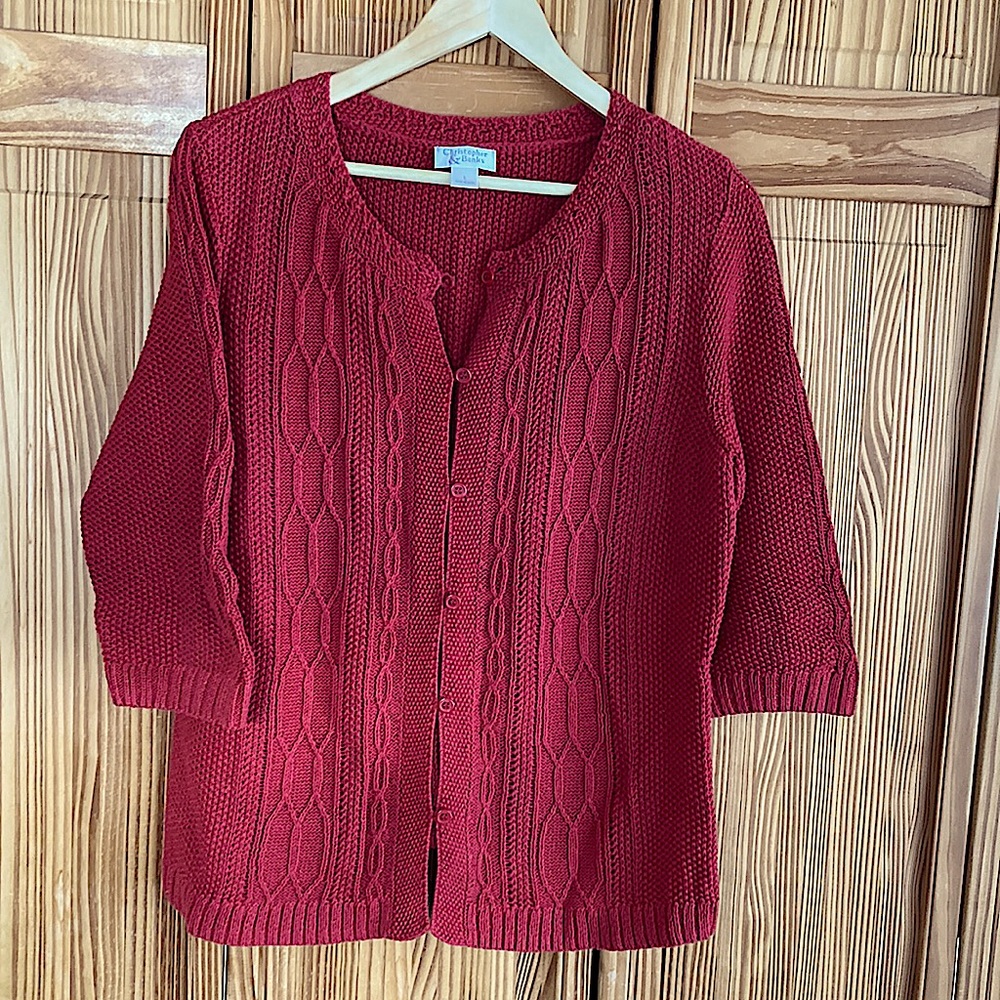 Christopher & Banks Cardigan Shrug Sweater, Terra Cotta Size Large